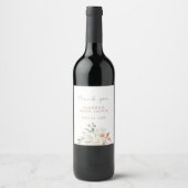 Étiquette Pour Bouteilles De Vin Floral de Boho neutre (Devant)