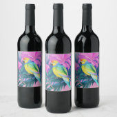 Étiquette Pour Bouteilles De Vin Floral/hawaïen/tropical/perroquet (Bouteilles)