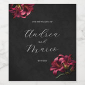 Étiquette Pour Bouteilles De Vin Floral Lilly Mariage gothique foncé (Étiquettes simples)