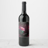 Étiquette Pour Bouteilles De Vin Floral Lotus Mariage Suite | Starry Night Romance (Devant)