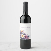 Étiquette Pour Bouteilles De Vin Floral-Mariage tropical (Devant)