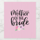 Étiquette Pour Bouteilles De Vin Floral Mère de l'Épouse (Étiquettes simples)