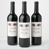 Étiquette Pour Bouteilles De Vin Floral pourpre (Bouteilles)