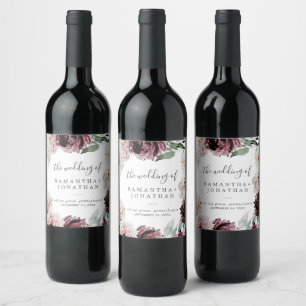 Étiquette Pour Bouteilles De Vin Floral Romance Mariage