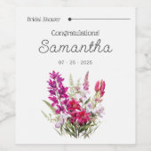 Étiquette Pour Bouteilles De Vin Floral rose moderne (Étiquettes simples)