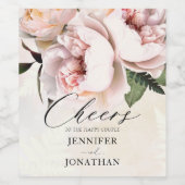 Étiquette Pour Bouteilles De Vin Floral rose pâle (Étiquettes simples)