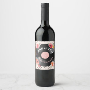 Étiquette Pour Bouteilles De Vin Florals d'été Enregistreurs Mariage bouteille musi