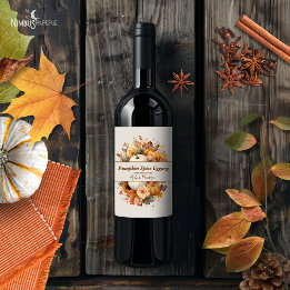 Étiquette Pour Bouteilles De Vin Floraux bouclés Thanksgiving Favor Bottle Étiquett