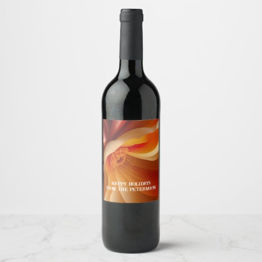 Étiquette Pour Bouteilles De Vin Flore en rouge (Devant)