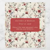 Étiquette Pour Bouteilles De Vin Flore rose et rouge printemps (Étiquettes simples)