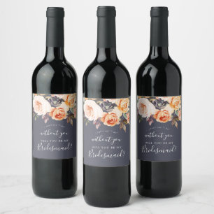 Étiquette Pour Bouteilles De Vin Flore rustique Proposition d'aide-ménagère pourp
