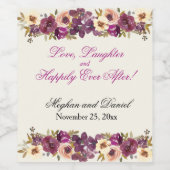 Étiquette Pour Bouteilles De Vin Flores d'aquarelle d'automne (Étiquettes simples)