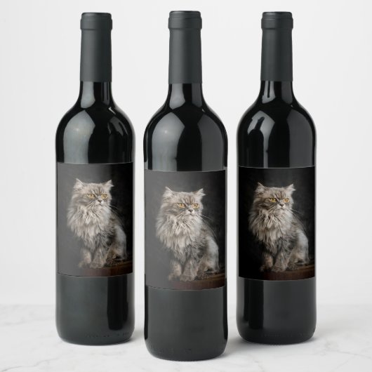 Étiquette Pour Bouteilles De Vin Fluffy Gris (Bouteilles)