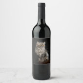 Étiquette Pour Bouteilles De Vin Fluffy Gris (Devant)