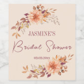 Étiquette Pour Bouteilles De Vin Foliage Automne Rustique Élégant Faveurs (Étiquettes simples)