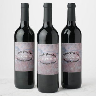 Étiquette Pour Bouteilles De Vin Fond en papier endommagé vintage coloré - Rose