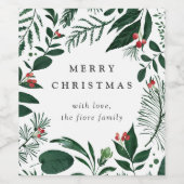 Étiquette Pour Bouteilles De Vin Forêt abondante | Vacances personnalisées (Étiquettes simples)