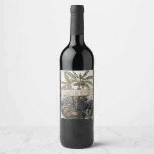 Étiquette Pour Bouteilles De Vin Forêt de bananiers tropicaux antiques Bota vinta