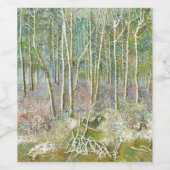 Étiquette Pour Bouteilles De Vin forêt d'hiver Aquarelle (Étiquettes simples)