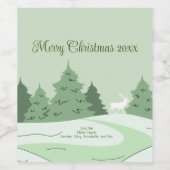 Étiquette Pour Bouteilles De Vin Forêt d'hiver moderne (Étiquettes simples)