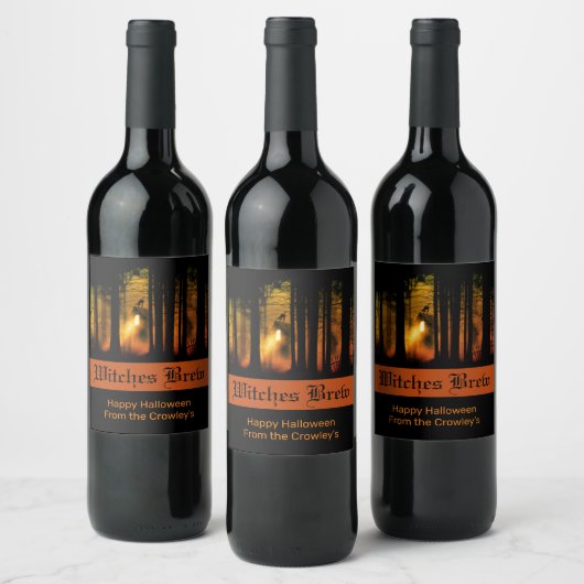Étiquette Pour Bouteilles De Vin Forêt hantée Halloween (Bouteilles)