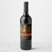 Étiquette Pour Bouteilles De Vin Forêt hantée Halloween (Devant)