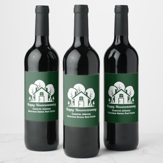Étiquette Pour Bouteilles De Vin Forêt verte sur mesure Joyeux cadeau de chauffage (Bouteilles)