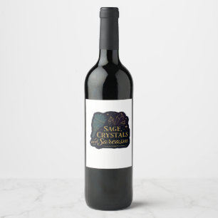 Étiquette Pour Bouteilles De Vin Forêts mystiques de fantasy Whimsigoth, Lunes & Ma