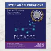 Étiquette Pour Bouteilles De Vin Formation de l'hémisphère nord Pleiades Star (Étiquettes simples)