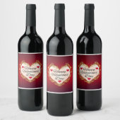 Étiquette Pour Bouteilles De Vin Forme cardiaque Heureuse Sainte-Valentin-47949 (Bouteilles)