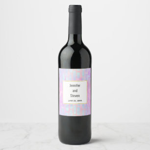 Étiquette Pour Bouteilles De Vin Formes rectangulaires bleues sur Mariage Arrière -