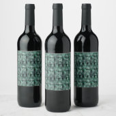 Étiquette Pour Bouteilles De Vin Formes rectangulaires en vert foncé et tacheté (Bouteilles)