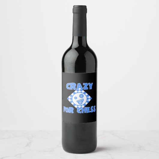 Étiquette Pour Bouteilles De Vin Fou d'échecs (Devant)