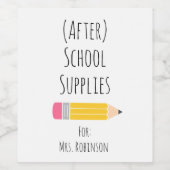 Étiquette Pour Bouteilles De Vin Fournitures après l'école Cadeau enseignant (Étiquettes simples)