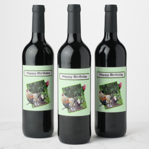Étiquette Pour Bouteilles De Vin **"Fowl Play : Cachet de poulet en 3D"**