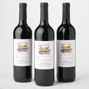 Étiquette Pour Bouteilles De Vin Fraîchement De La Fête des mariées De Marché Des A