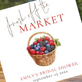 Étiquette Pour Bouteilles De Vin Frais Débarqué du Marché Aquarelle Baies Enterreme