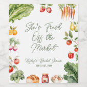 Étiquette Pour Bouteilles De Vin Frais du marché: Baby Shower Thème Marché de Produ (Étiquettes simples)