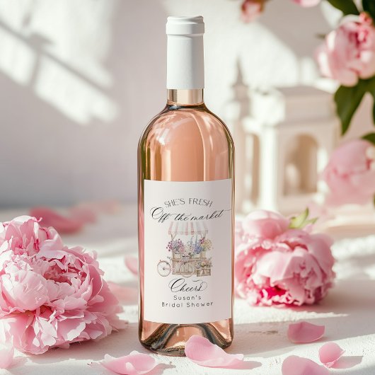 Étiquette Pour Bouteilles De Vin Frais sorti du marché Chariot de fleurs Baby Showe