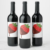 Étiquette Pour Bouteilles De Vin Fraise recouverte de chocolat (Bouteilles)
