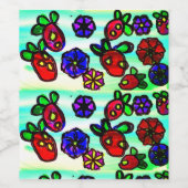 Étiquette Pour Bouteilles De Vin Fraises et fleurs (Étiquettes simples)