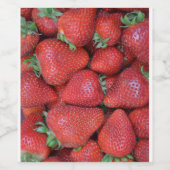 Étiquette Pour Bouteilles De Vin Fraises rouges fraîches (Étiquettes simples)