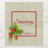Étiquette Pour Bouteilles De Vin Fraises sur Burlap (Étiquettes simples)