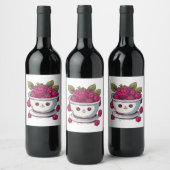 ÉTIQUETTE POUR BOUTEILLES DE VIN FRAMBOISE MIGNONNE (Bouteilles)