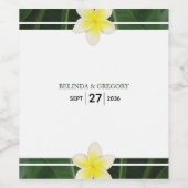 Étiquette Pour Bouteilles De Vin Frangipani jaune Plumeria Mariage (Étiquettes simples)