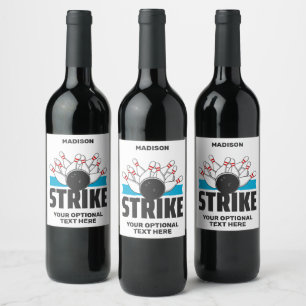 Étiquette Pour Bouteilles De Vin Frappe de bol de nom et de texte personnalisés