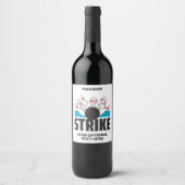 Étiquette Pour Bouteilles De Vin Frappe de bol de nom et de texte personnalisés (Devant)