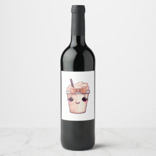 Étiquette Pour Bouteilles De Vin Frappe Sourire Kawaii