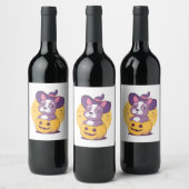 Étiquette Pour Bouteilles De Vin Frenchie Halloween (Bouteilles)