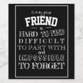 Étiquette Pour Bouteilles De Vin Friend Merci Appréciation Cadeau bff (Étiquettes simples)